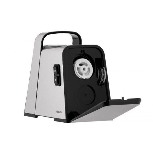 М'ясорубка Ardesto, 2400Вт, 2.2кг/хв, 3 решітки, насадка для ковбас, кеббе, томатів, 4 терки, пластик, чорно-срібний