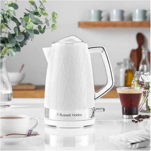 Електрочайник Russell Hobbs Structure, 1.7л, пластик, підсвічування, біло-сріблястий