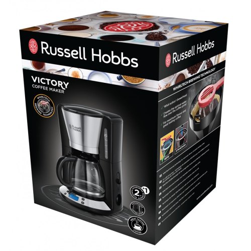 Кавоварка Russell Hobbs крапельна Victoty 1.25л, мелена, чорно-сріблястий