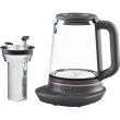 Електрочайник Electrolux 1.7л, Strix, скло, заварник, підтримка температури, чорний