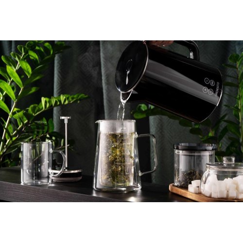 Електрочайник Ardesto Elegance, 1.7л, LED дисплей, подвійні стінки, Otter, чорний глянець