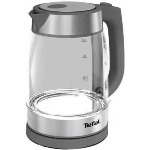 Електрочайник Tefal Glass Kettle 1.7л, скло, сріблясто-чорний
