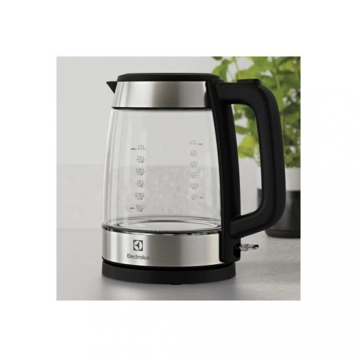 Електрочайник Electrolux 1.7л, Strix, скло, сріблясто-чорний