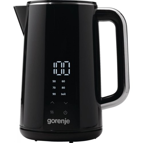 Електрочайник Gorenje 1.7л, подвійні стінки, LED дисплей, Strix контроль, чорний