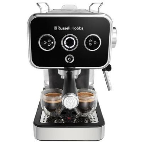 Кавоварка Russell Hobbs рожкова Distinctions 1.1л, мелена + чалди, чорно-сріблястий