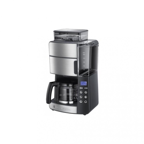 Кавоварка Russell Hobbs крапельна Grind and Brew, 1.25л, мелена, LED-дисплей, чорно-метал