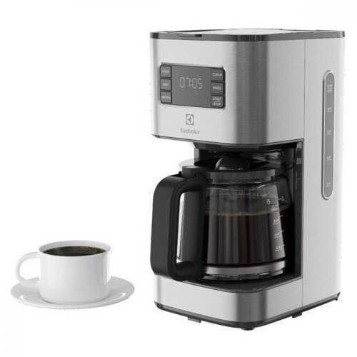 Кавоварка Electrolux крапельна 1.375л, мелена, дисплей, програмований таймер, метал