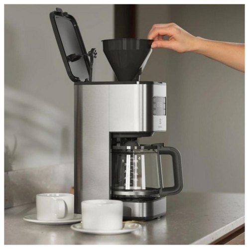 Кавоварка Electrolux крапельна 1.375л, мелена, дисплей, програмований таймер, метал