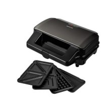 Мультимейкер Sencor, 900Вт, комплект-4 пластини, алюміній, корпус-нержав.сталь, пластик, чорний