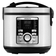 Мультиварка Ardesto, 860Вт, чаша-5л, електронне керув., книга рецептів, метал/пластик, сірий