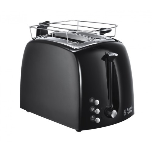 Тостер Russell Hobbs Textures 850Вт, пластик, чорний