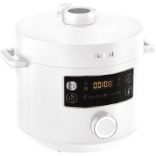 Мультиварка-скороварка Tefal Turbo Cuisine , 1000Вт, чаша-4.8л, механічне керув., пластик, білий