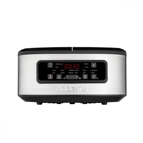 Мультиварка Ardesto, 900Вт, чаша-2х1.5л, електронне керув., 2 чаші, пластик, сріблясто-чорний