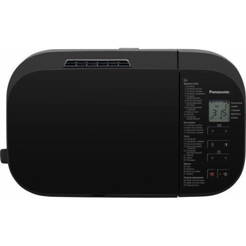 Хлібопічка Panasonic 550Вт, програм-1.25, макс.ваг -1.25кг, форма-прямокутник, метал, чорний