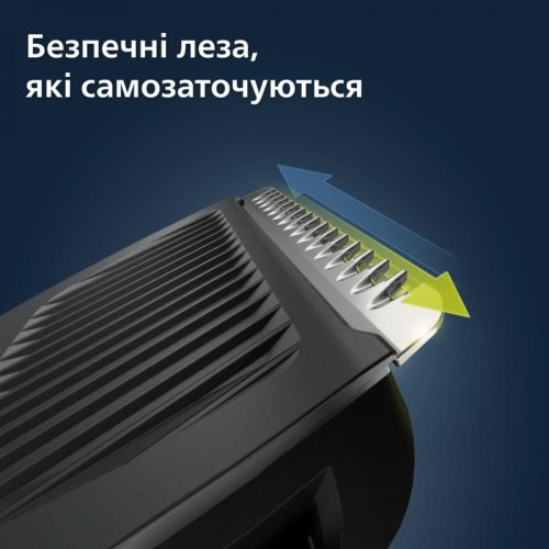 Тример Philips Series 3000, для бороди, вусів, голови та тіла, акум., насадок-1, сталь, чорний
