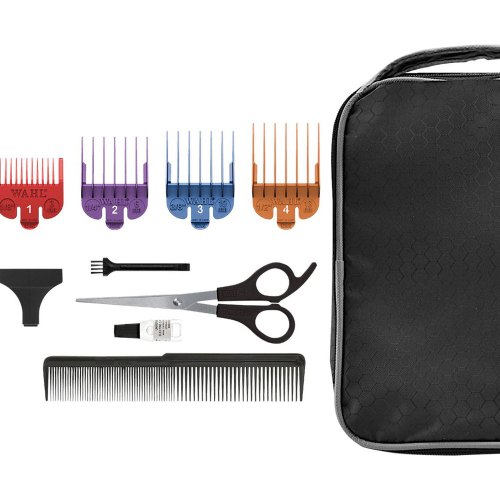 Машинка для стрижки тварин WAHL Basic, від мережі, вібраційний мотор, насадок-4, кейс,ножиці, гребінець в компл, сталь, чорний