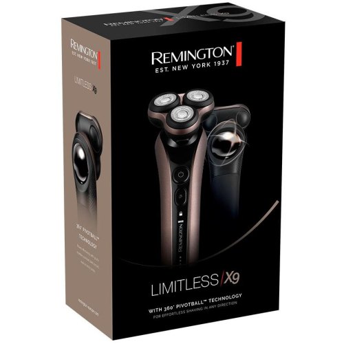Бритва електр. Remington роторна Limitless X9, 5.5Вт,  бритв.головок-3, Li-Ion, сух.+волог., тример, чорно-коричн.