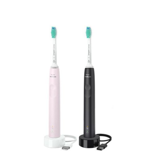 Щітка зубна електр. Philips, Sonicare 3100 series, набір , 31т. колив/хв, насадок-1, 2 шт в наборі, рожевий, чорний