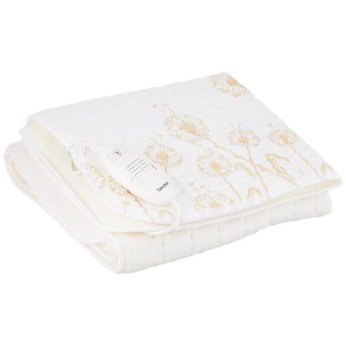 Електропростирадло Beurer, від мережі, 150х80см, 60Вт, 3 режими, бавовна, фліс, білий