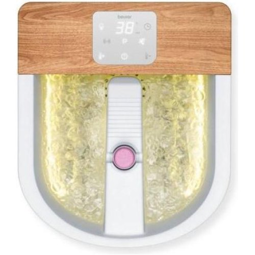 Масажна ванночка Beurer для ніг, від мережі, вага-3.54кг, 3 режими, 3 насадки, сенс. керув., біло-коричневий