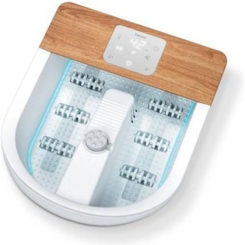 Масажна ванночка Beurer для ніг, від мережі, вага-3.54кг, 3 режими, 3 насадки, сенс. керув., біло-коричневий