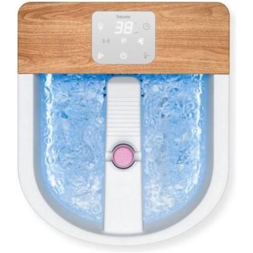 Масажна ванночка Beurer для ніг, від мережі, вага-3.54кг, 3 режими, 3 насадки, сенс. керув., біло-коричневий