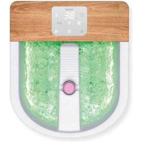 Масажна ванночка Beurer для ніг, від мережі, вага-3.54кг, 3 режими, 3 насадки, сенс. керув., біло-коричневий
