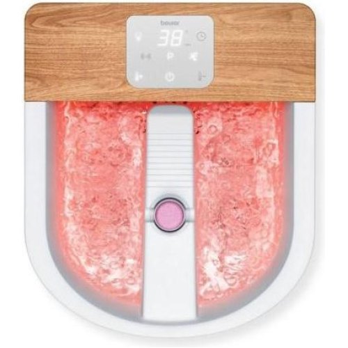 Масажна ванночка Beurer для ніг, від мережі, вага-3.54кг, 3 режими, 3 насадки, сенс. керув., біло-коричневий