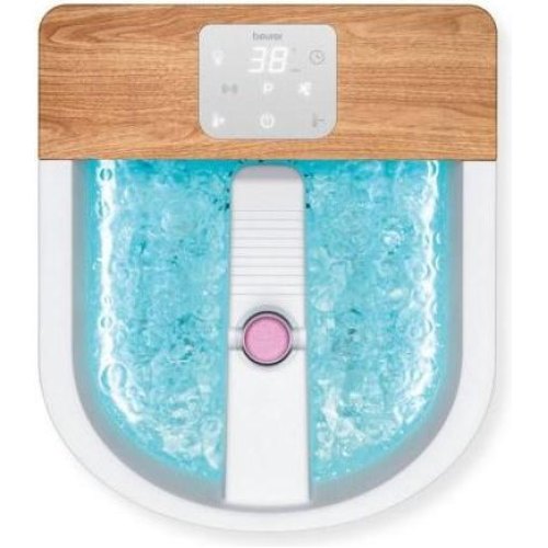 Масажна ванночка Beurer для ніг, від мережі, вага-3.54кг, 3 режими, 3 насадки, сенс. керув., біло-коричневий