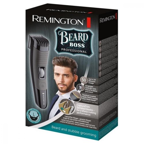 Тример Remington Beard Boss Pro, для бороди і вусів, акум., титан.напил., чорний