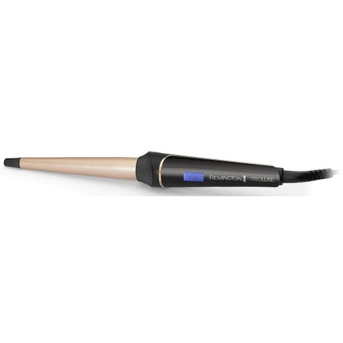 Плойка Remington ProLuxe Midnight Edition, конусна, 37Вт, темп.режимів-10, D-13-25mm, 120-210С, дисплей, кераміка, чорний