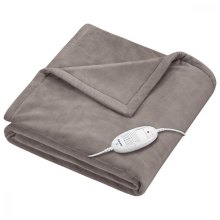 Електроковдра Beurer, від мережі, 180х130см, 100Вт, 6 режимів, фліс, сірий