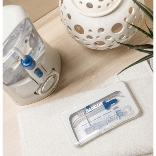 Іригатор Sencor стаціонарний, чаша 600 мл, від мережі , 5 насадки, білий