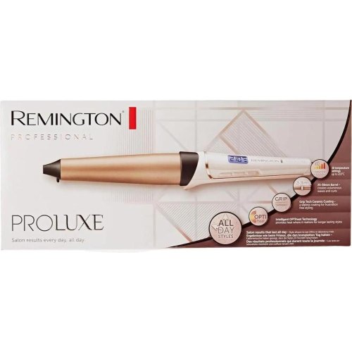 Плойка Remington ProLuxe, конусна, 54Вт, темп.режимів-11, D-25-38mm, 120-210С, дисплей, кераміка, рожево- золотий