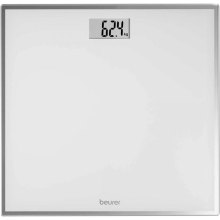Ваги Beurer підлогові, 150кг, CR2032x1, в комплекті, скло, білий