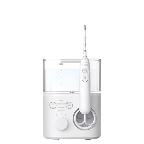 Іригатор Philips стаціонарний Sonicare Philips Sonicare Power Flosser 7000, чаша 600 мл, від мережі , чохол, 4 насадки , білий