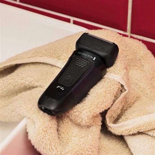 Бритва електрична Remington F4 Style Series, 3 головки для бриття, сухе/вологе гоління, тример, чорний/синій