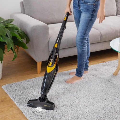 Пилосос Sencor  безпровідний, вологе прибирання, конт пил -0.5л, автон. робота до 85хв, НЕРА, чорно-жовтий