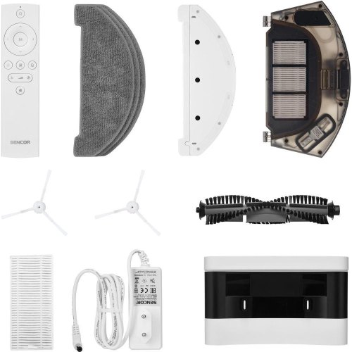 Робот-пилосос Sencor, 400Вт, h=9.8см, вологе прибирання, конт пил -0.45л, вода -0.24л, автон. робота до 120хв, вага-2,5кг, НЕРА, білий