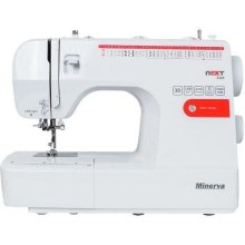 Швейна машинка MINERVA NEXT 532A, електромех., 85 Вт,  32 швейних операцій, петля автомат, 85Вт, білий+червоний
