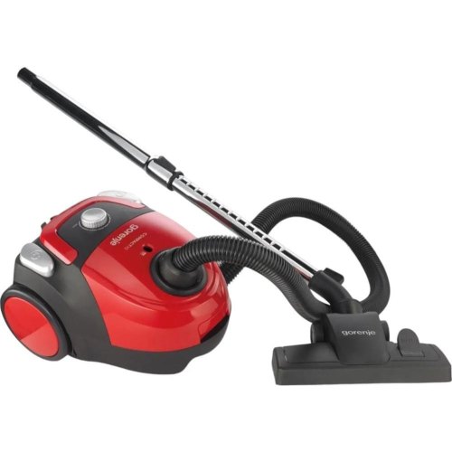 Пилосос Gorenje мішковий, 800Вт, 2л, вага-2.5кг, HEPA, індикатор, телескоп, червоний