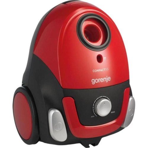 Пилосос Gorenje мішковий, 800Вт, 2л, вага-2.5кг, HEPA, індикатор, телескоп, червоний