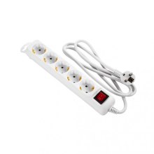 Подовжувач мережевий 2E 5хТип F, 3х1.5мм кв, 16A, 1.5м, білий