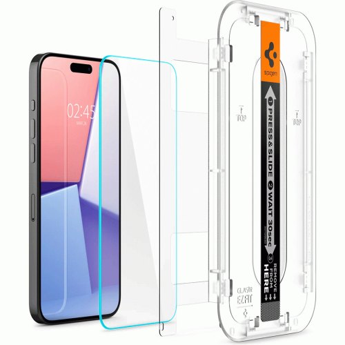 Захисне скло Spigen для iPhone 15 Pro, EZ FIT tR (2 Pack), Clear