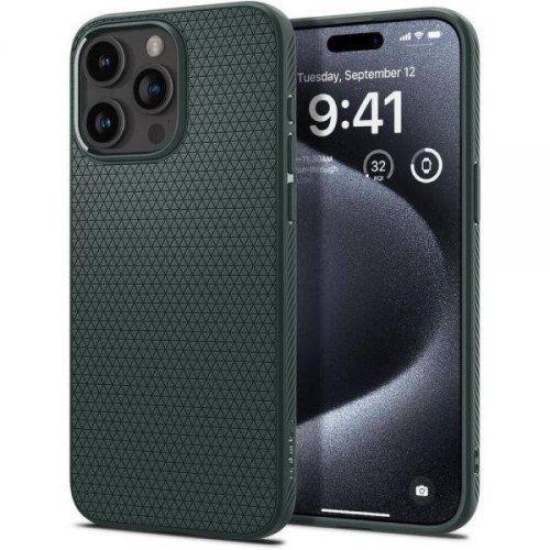 Чохол Spigen для iPhone 15 Pro, Liquid Air, Abyss Green