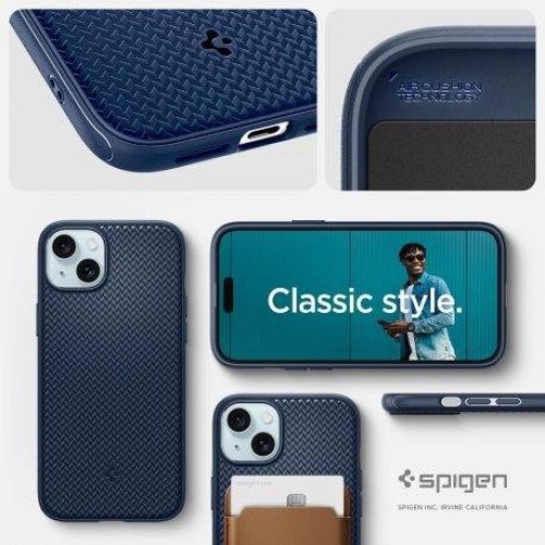 Чохол Spigen для iPhone 15 Plus, Mag Armor MagFit, Navy Blue