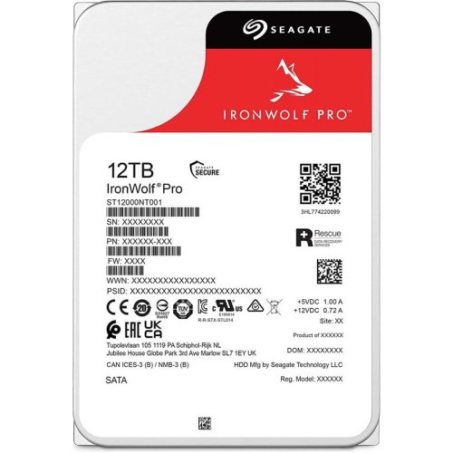 Жорсткий диск 3.5 Seagate IronWolf Pro 12TB/7200/256/S3.0 (24months_ST12000NT001)