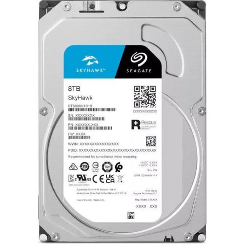Жорсткий диск 3.5 Seagate SkyHawk 8TB/5400/265/S3.0 (ST8000VX010)