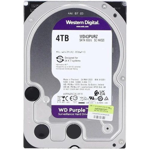 Жорсткий диск 3.5 WD Purple 4TB/5400/256/S3.0 (WD43PURZ)