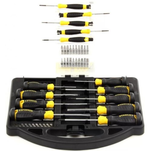 Викрутки Stanley, набір 34шт, бітотримач 1/4, 20 біт, SL,PH,PZ,Torx, кейс